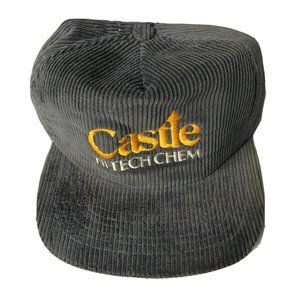 Castle Hi-Tech Chem New Era Pro Design VTG Corduroy Snapback Black USA 90s 80s